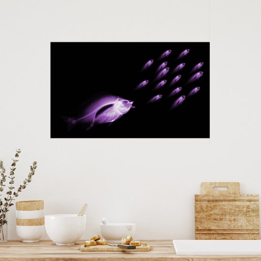 POSTER POISSON XRAY CHASE NOIR PURPLE (Cuisine)