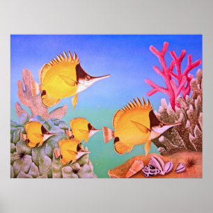 Poster Poissons au nez long de papillon