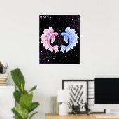 Poster Poissons célestes – Art d'astrologie (Bureau à domicile)