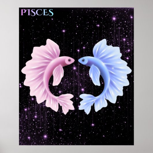 Poster Poissons célestes – Art d'astrologie (Devant)