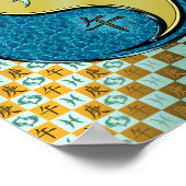 Poster Poissons & Cheval Métal (Coin)