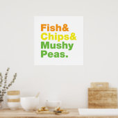 Poster Poissons & Chips & Pois Musqués. (Cuisine)