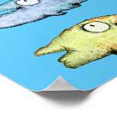 Poster Poissons colorés nageant heureux (Coin)