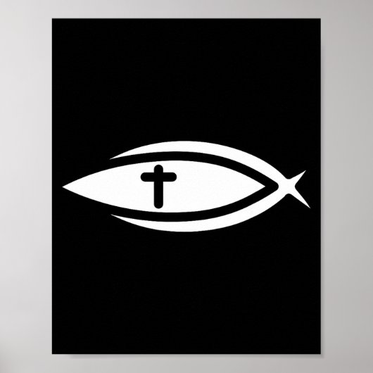 Poster Poissons Croix Jésus Prières Chrétiennes Hommes Fe (Devant)
