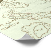 Poster Poissons d'eau douce sur carte (Coin)