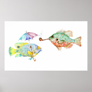 Poster Poissons - Deux poissons Art Imprimer de peinture