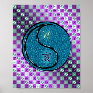 Poster Poissons et bateau