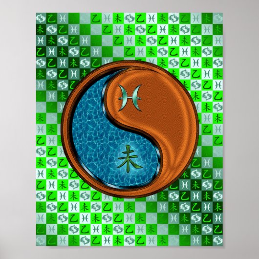 Poster Poissons et chèvre de bois (Devant)