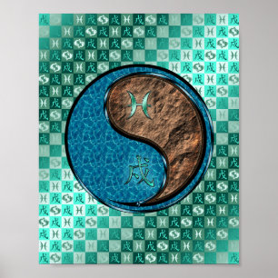 Poster Poissons et chien de la Terre