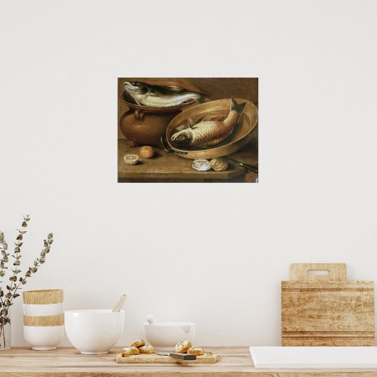 Poster Poissons Et Citrons (Cuisine)