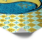 Poster Poissons et Dragon Métal (Coin)