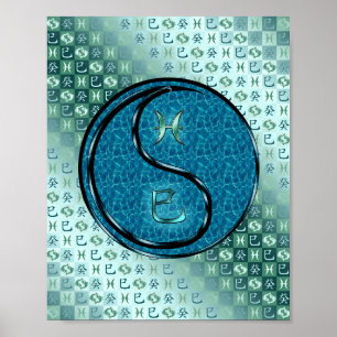 Poster Poissons et serpent d'eau