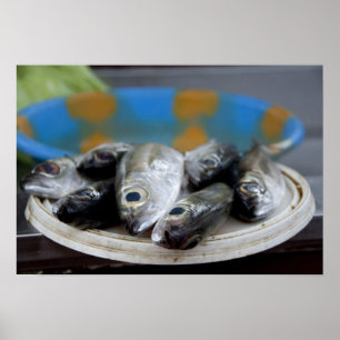 Poster Poissons frais sur le marché aux poissons (Mercado