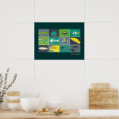 Poster poissons graphiques aquarium (Cuisine)