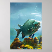 Poster Poissons nageant dans la mer | Art AI (Devant)