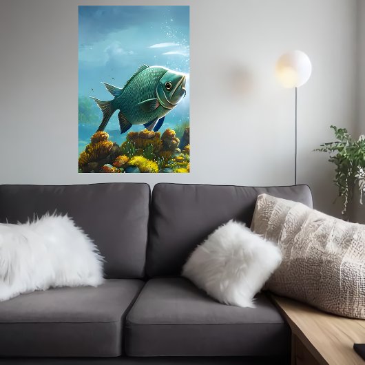 Poster Poissons nageant dans la mer | Art AI