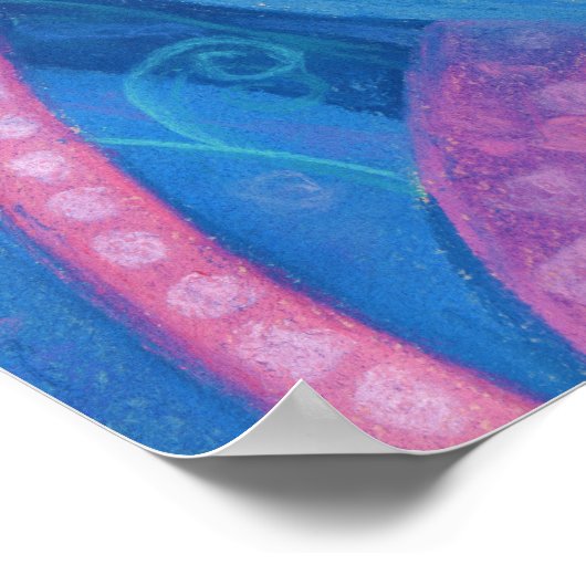 Poster Poissons Roses Algues Mer Animaux Sous-marins Art (Coin)