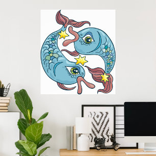 Poster Poissons Zodiac Horoscope