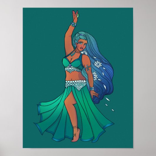 Poster Poissons Zodiac ventre Danseuse Art Astrologie Dée (Devant)