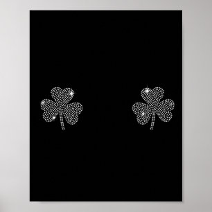 Poster Poitrine de trèfle vert de la Saint-Patrick Shamro