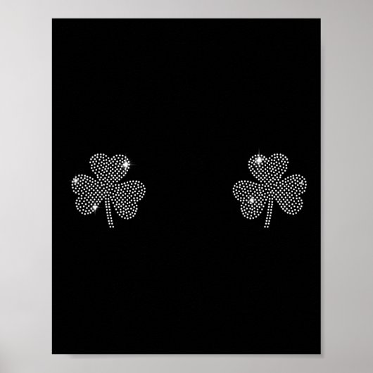 Poster Poitrine de trèfle vert de la Saint-Patrick Shamro (Devant)