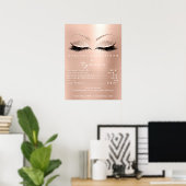 Poster Poitrine rose de maquillage des yeux Prix d'extens (Bureau à domicile)