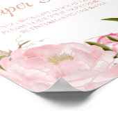 Poster Poitrine rose et Baby shower or Rose Déchets (Coin)