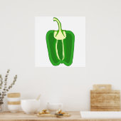 Poster Poivron vert Bell. Diminué de moitié. (Cuisine)