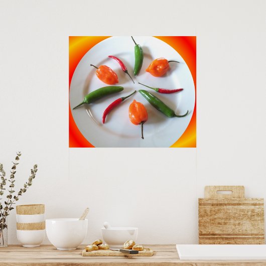 Poster Poivrons chauds 3 (Cuisine)