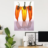 Poster Poivrons en deux avec lumière à travers leur poste (Bureau à domicile)