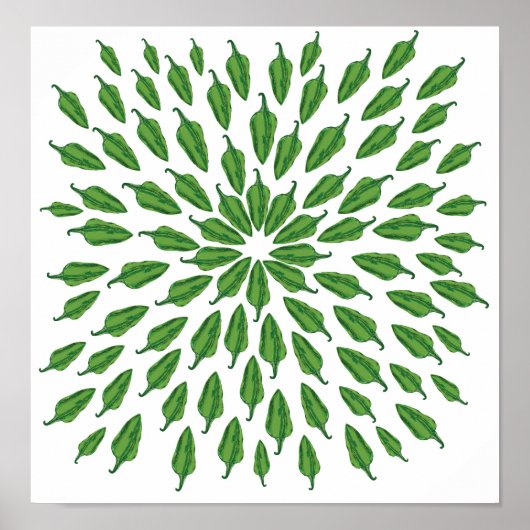 Poster Poivrons verts (Devant)