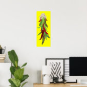 Poster poivrons verts (Bureau à domicile)
