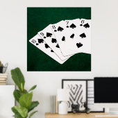 Poster Poker Hands - Flush droit - Spades Suit (Bureau à domicile)