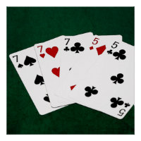 Poker Hands - Maison complète - Sept et Cinq