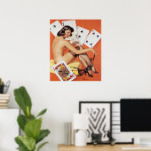 Poster poker, jeu, épingler les filles, épingler, pinups (Bureau à domicile)
