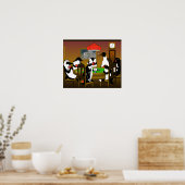 Poster Poker penguin (Keuken)