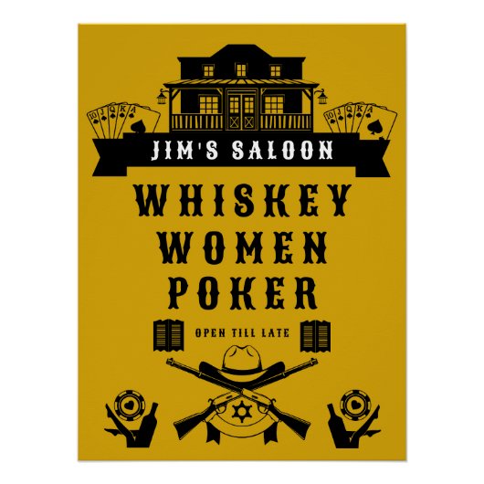 Poster Poker Wild West Americana (Devant)