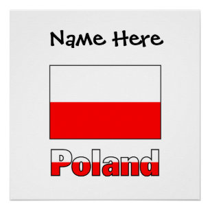 Poster Poland and Polish Flag with Your Name