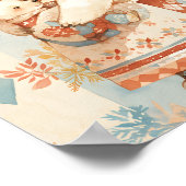 Poster Polar Bear Mother and Cub Winter Attire Nursery (Coin)