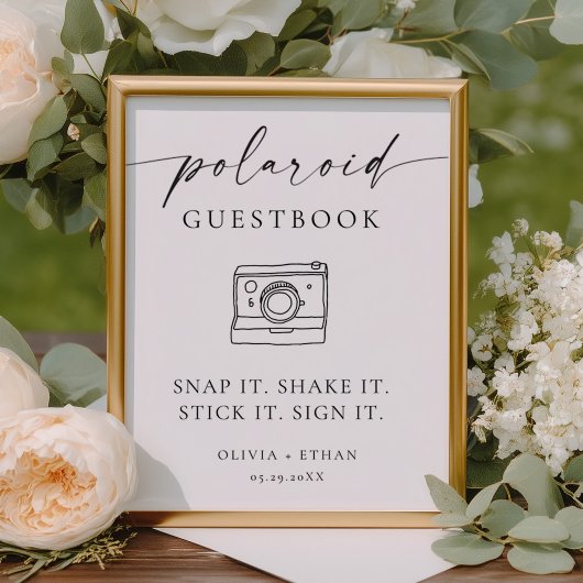 Poster Polaroid Photo Wedding Guestbook Sign