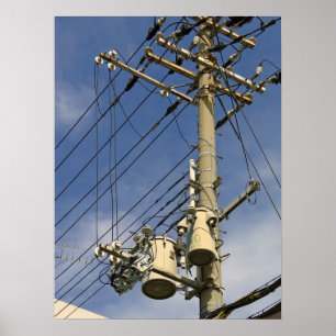 POSTER POLE D'UTILITAIRE D'ALIMENTATION JAPONAIS