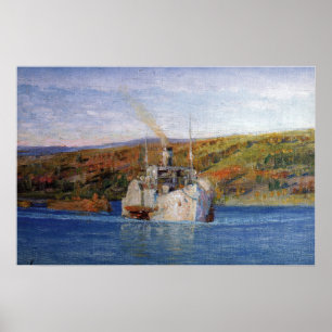 Poster Polenov - Bateau à vapeur Vladimir transformé en r