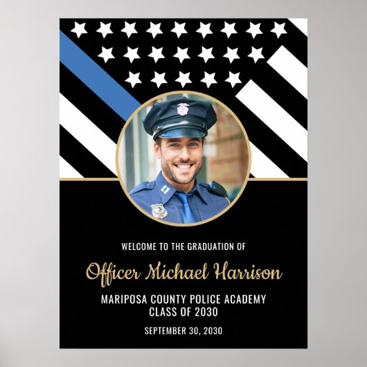 Poster Police Academy Graduation Party Photo Welcome (Devant)
