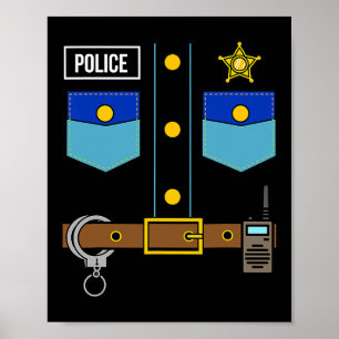 Poster Police Costume uniforme Cool Easy Halloween Police