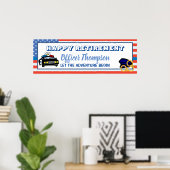Poster Police Department American Flag Retirement (Bureau à domicile)