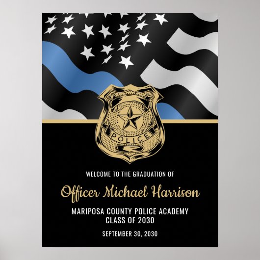 Poster Police Graduation Law Enforcement Party Welcome (Devant)