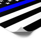 Poster police mince ligne bleue drapeau usa etats-unis am (Coin)