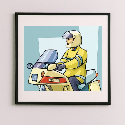 Poster Police Motorcycle Officer Law Enforcement