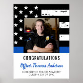 Poster Police Officier Mince Blue Line Graduation Party (Devant)