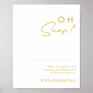 Poster Police Or Minimaliste Moderne Oh Snap Hashtag